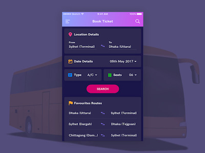 Bus Booking Screen