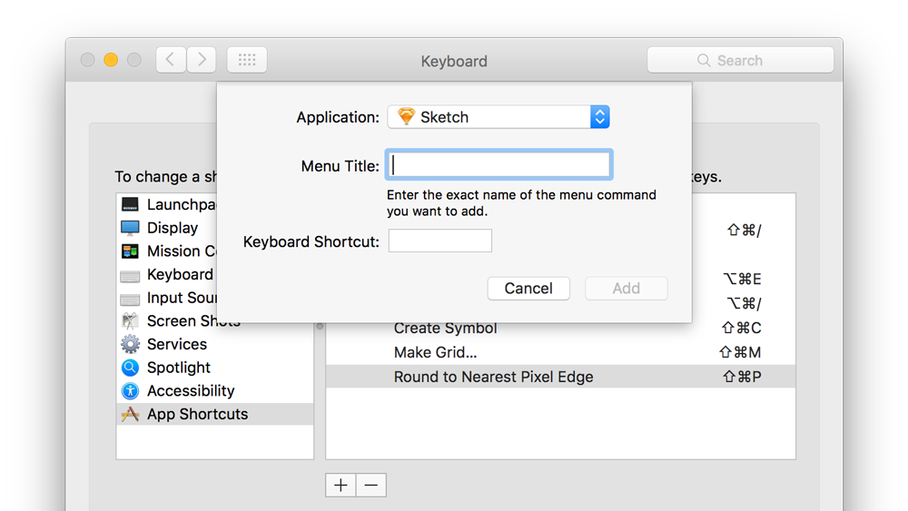Create Custom Sketch Keyboard Shortcut