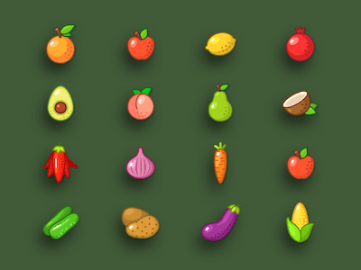 Fruits and Veggies Icons