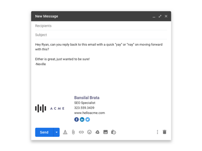 Gmail Email Signature Mockup