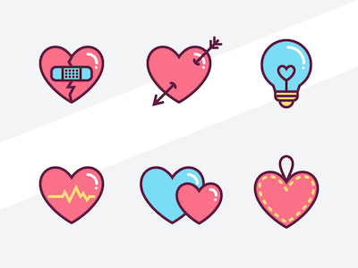 6 Heart Icons