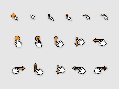 16 Interaction and UX Gesture Icons